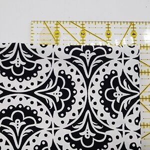 Quilting Craft Fabric Black on White Damask  Studio Fabrics Geometric 18"x22"